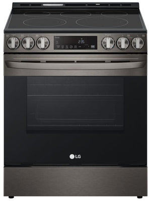 LG Cuisinière intelligente électrique 6,3 pi³ encastrable avec Wi-Fi, convection par ventilateur, friture à air et EasyClean® acier inoxydable noir résistant aux taches LSEL6333D