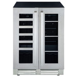 Marathon 24" Stainless Steel French Door Dual Zone Beverage Cooler (5.0 cu. ft.) - MBWC56-FDSS