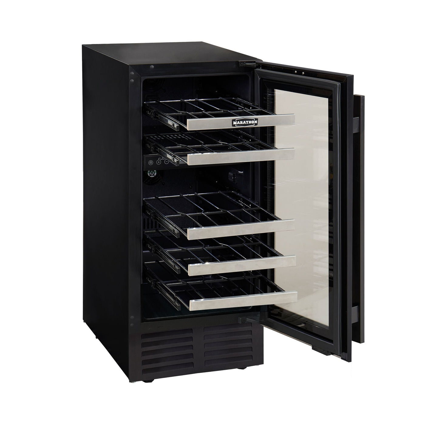 Marathon Black Steel Dual Zone Wine Cooler - MWC28-DBLS
