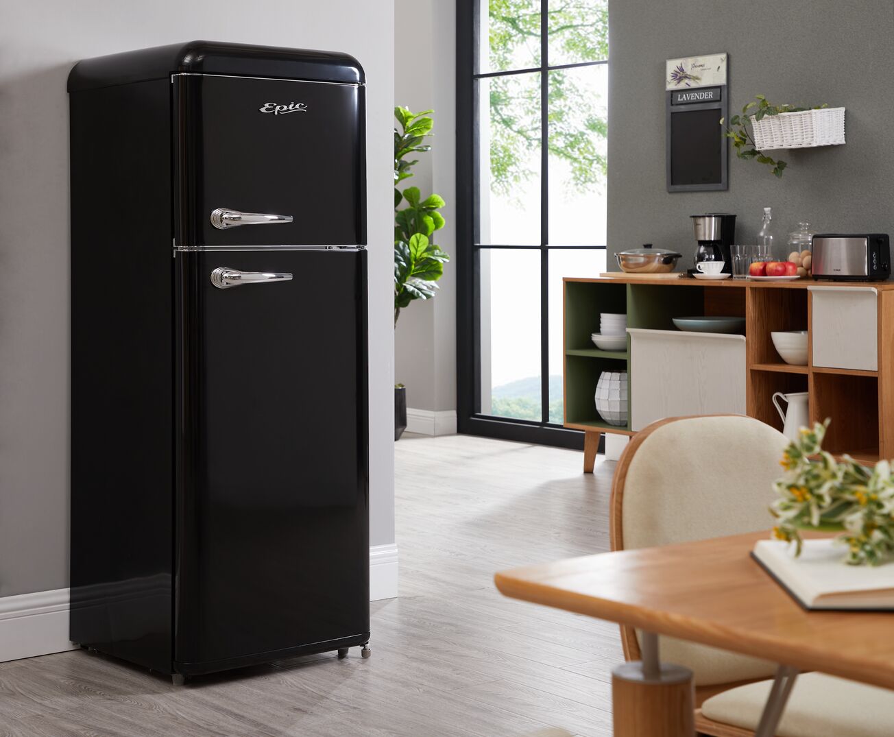 Epic 21.5" Black Retro Top Mount Refrigerator (7.5 cu. ft.) - ERR82BL-1