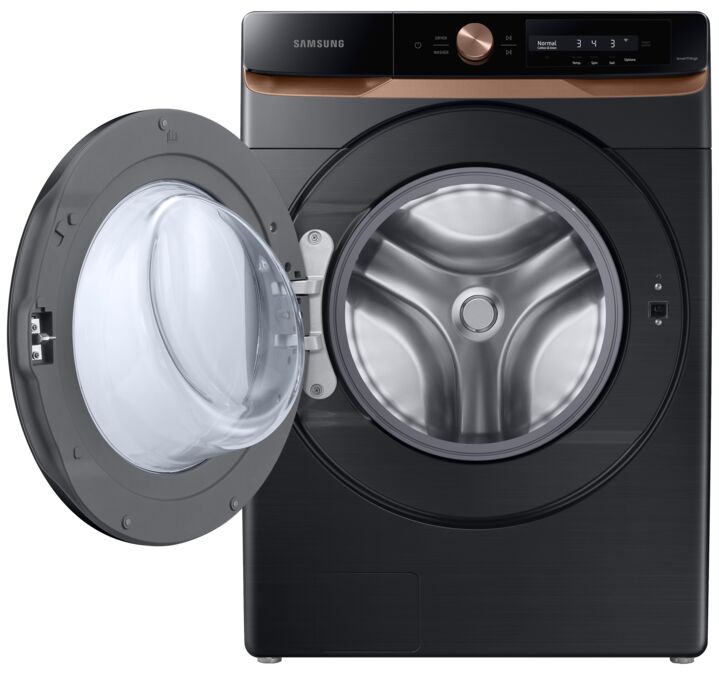 Samsung Black Stainless Steam Front Load Washer with Smart AI (5.3 cu. ft.) - WF46BG6500AVUS