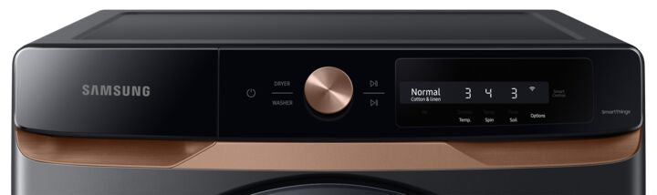 Samsung Black Stainless Steam Front Load Washer with Smart AI (5.3 cu. ft.) - WF46BG6500AVUS