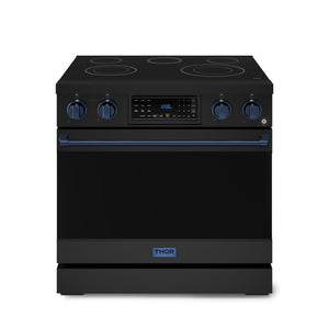 Thor Kitchen Série Gordon Ramsay Cuisinière électrique professionnelle autonome 6,0 pi³ acier inoxydable noir RSE36B-BLU
