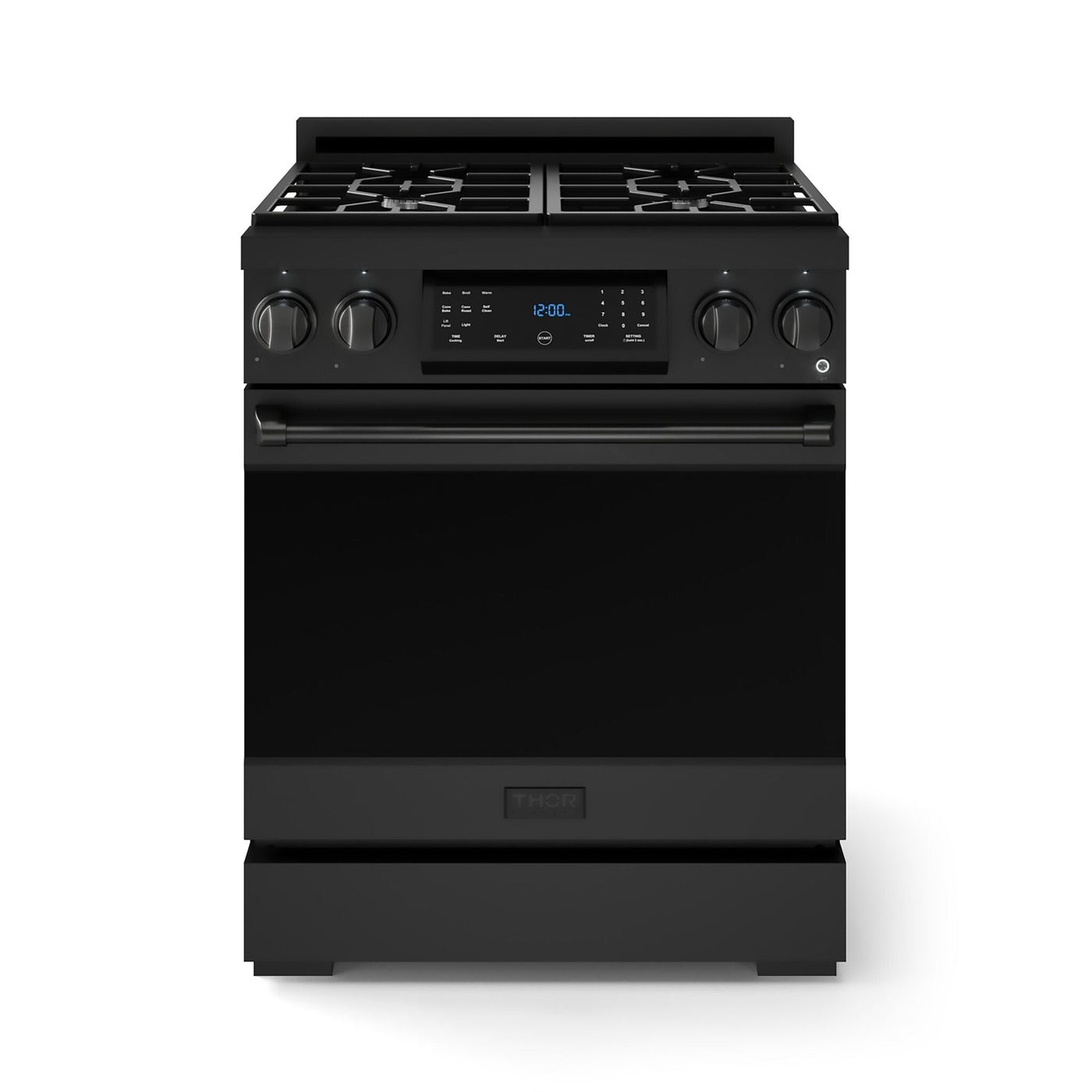 Thor Kitchen Black Stainless Steel Freestanding Professional Liquid Propane Gas Range|Gordon Ramsay Series (4.55 cu.ft.) - RSG30BLP