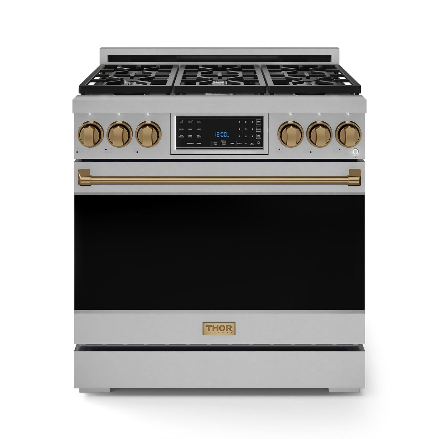 Thor Kitchen Stainless Steel Freestanding Professional Gas Range|Gordon Ramsay Series (6 cu.ft.) - RSG36-BRZ