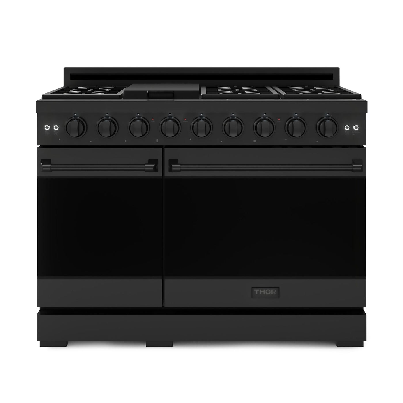 Thor Kitchen Black Stainless Steel Freestanding Professional Double Oven Liquid Propane Gas Range|Gordon Ramsay Series (7 cu.ft.) - RSG48EBLP