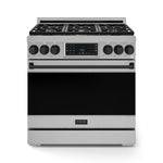 Thor Kitchen Stainless Steel Freestanding Professional Liquid Propane Gas Range|Gordon Ramsay Series (6 cu.ft.) - RSG36LP-BLK