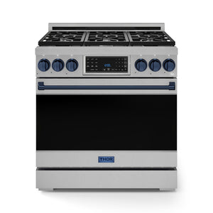 Thor Kitchen Série Gordon Ramsay Cuisinière au gaz propane professionnelle autonome 6,0 pi³ acier inoxydable RSG36LP-BLU