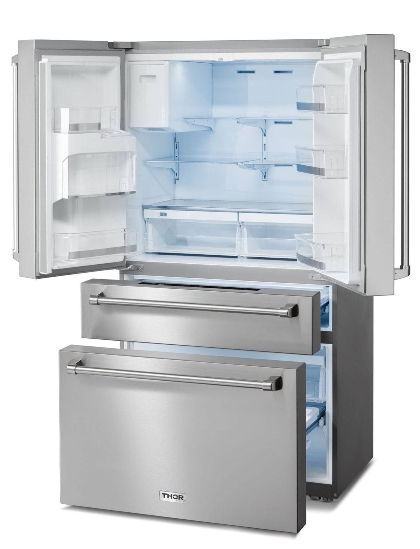 Thor Kitchen Stainless Steel French Door Refrigerator with Ice and Water Dispenser (21.6 cu.ft) - TRF3601FD