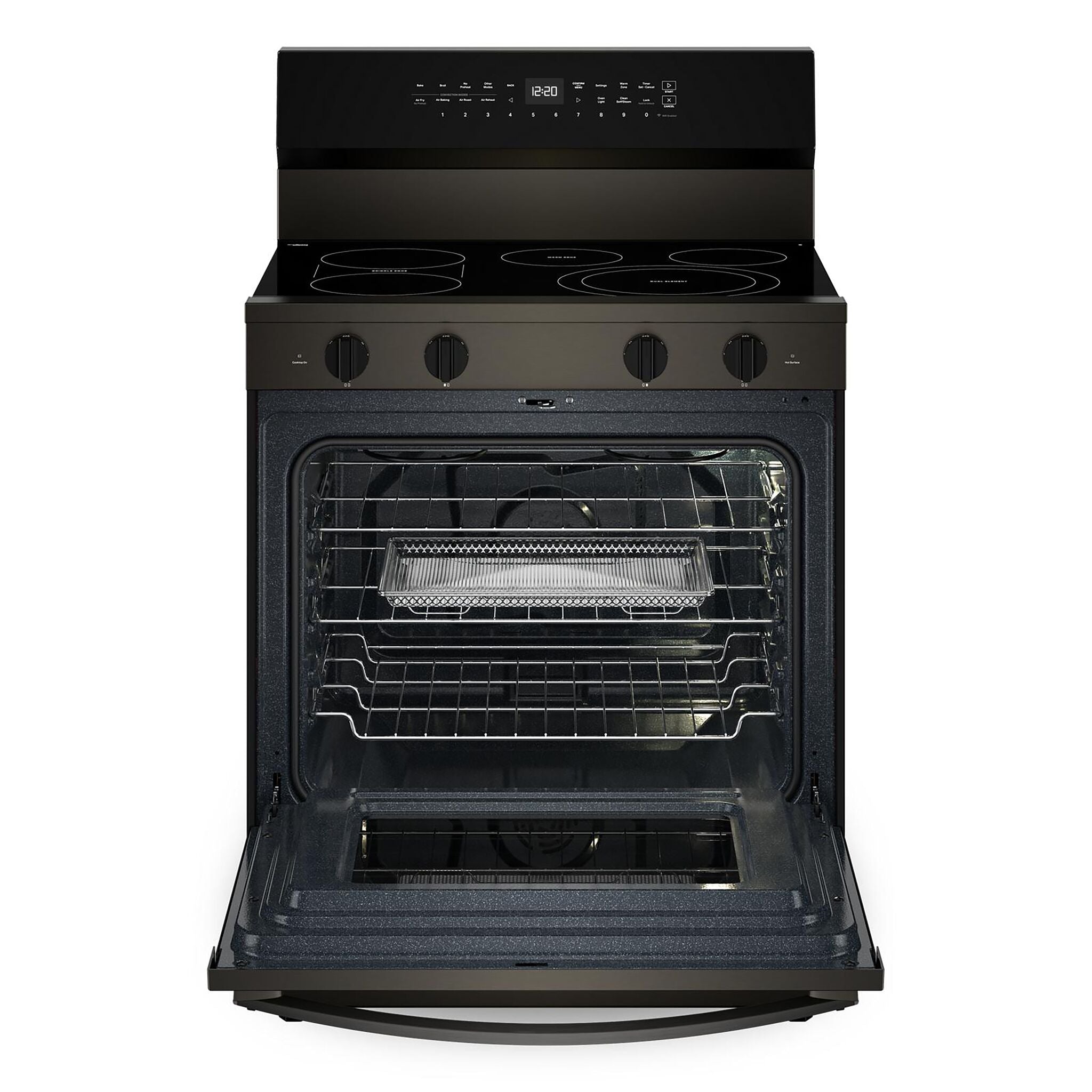 Whirlpool Print Resistant Black Stainless Electric Freestanding Range (5.3 Cu.Ft.) - YWFES7530RV