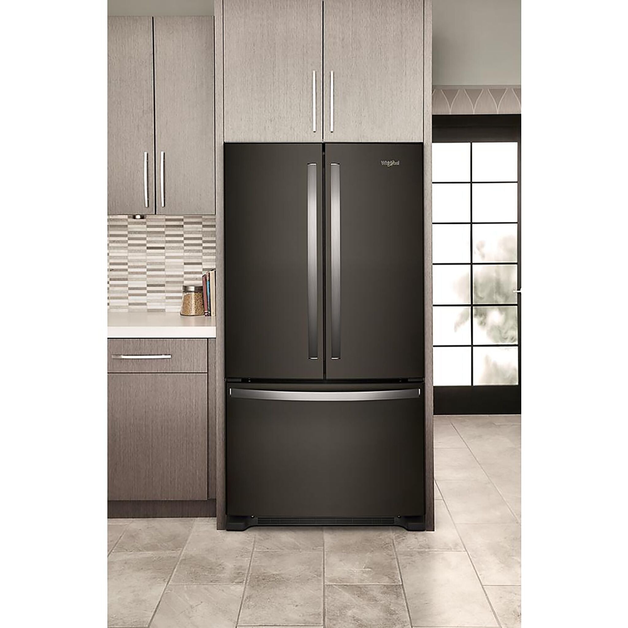 Whirlpool Black French Door Refrigerator (20 Cu.Ft.) - WRFC2036RB