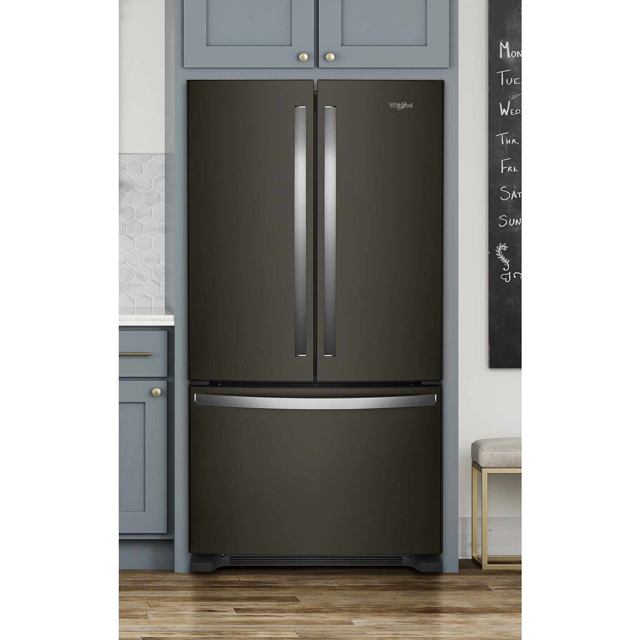 Whirlpool Fingerprint Resistant Black Stainless French Door Refrigerator (20 Cu.Ft.) - WRFC2036RV