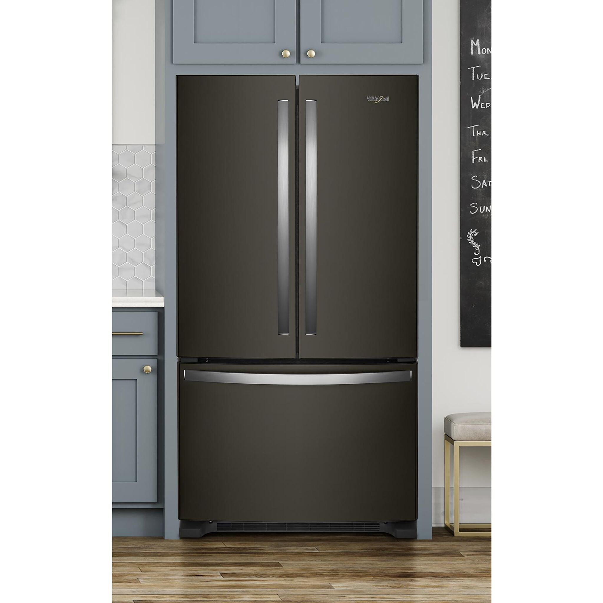 Whirlpool Fingerprint Resistant Black Stainless French Door Refrigerator (25.2 Cu.Ft.) - WRFF3236RV