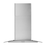 Whirlpool Stainless Steel 30" 400 CFM Curved Glass Wall Mount Range Hood - WVW51UC0LS