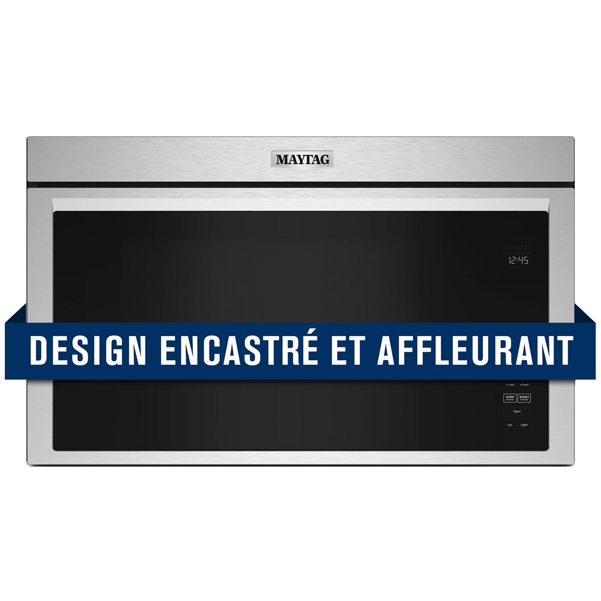 Maytag Four micro-ondes 1,1 pi cu avec hotte intégrée acier inoxydable résistant aux traces de doigts YMMMF6030PZ--