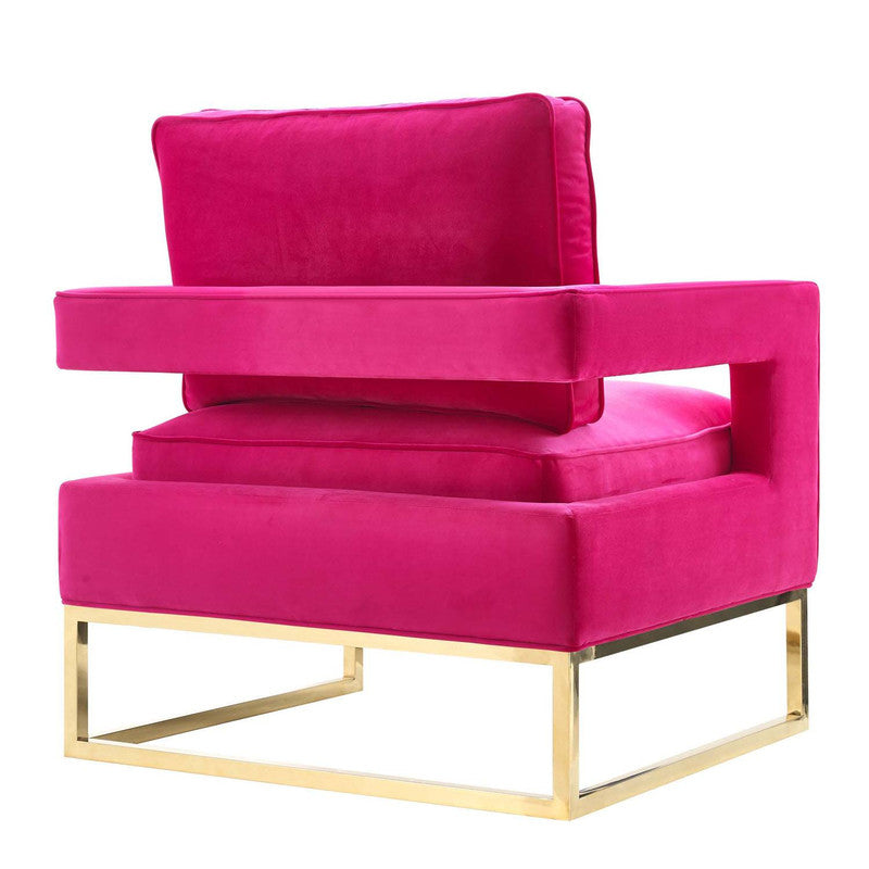 Ameshoff Velvet Accent Chair - Pink