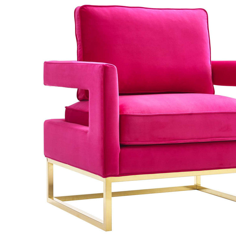 Ameshoff Velvet Accent Chair - Pink