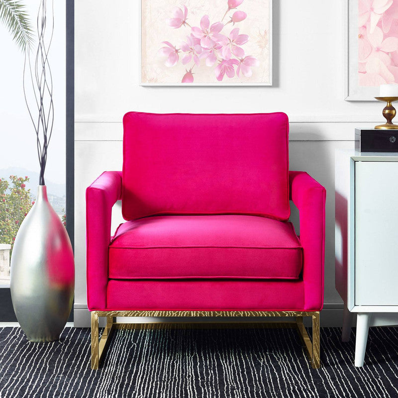 Ameshoff Velvet Accent Chair - Pink