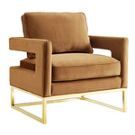 Ameshoff Velvet Accent Chair - Cognac