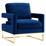 Ameshoff Velvet Accent Chair - Navy