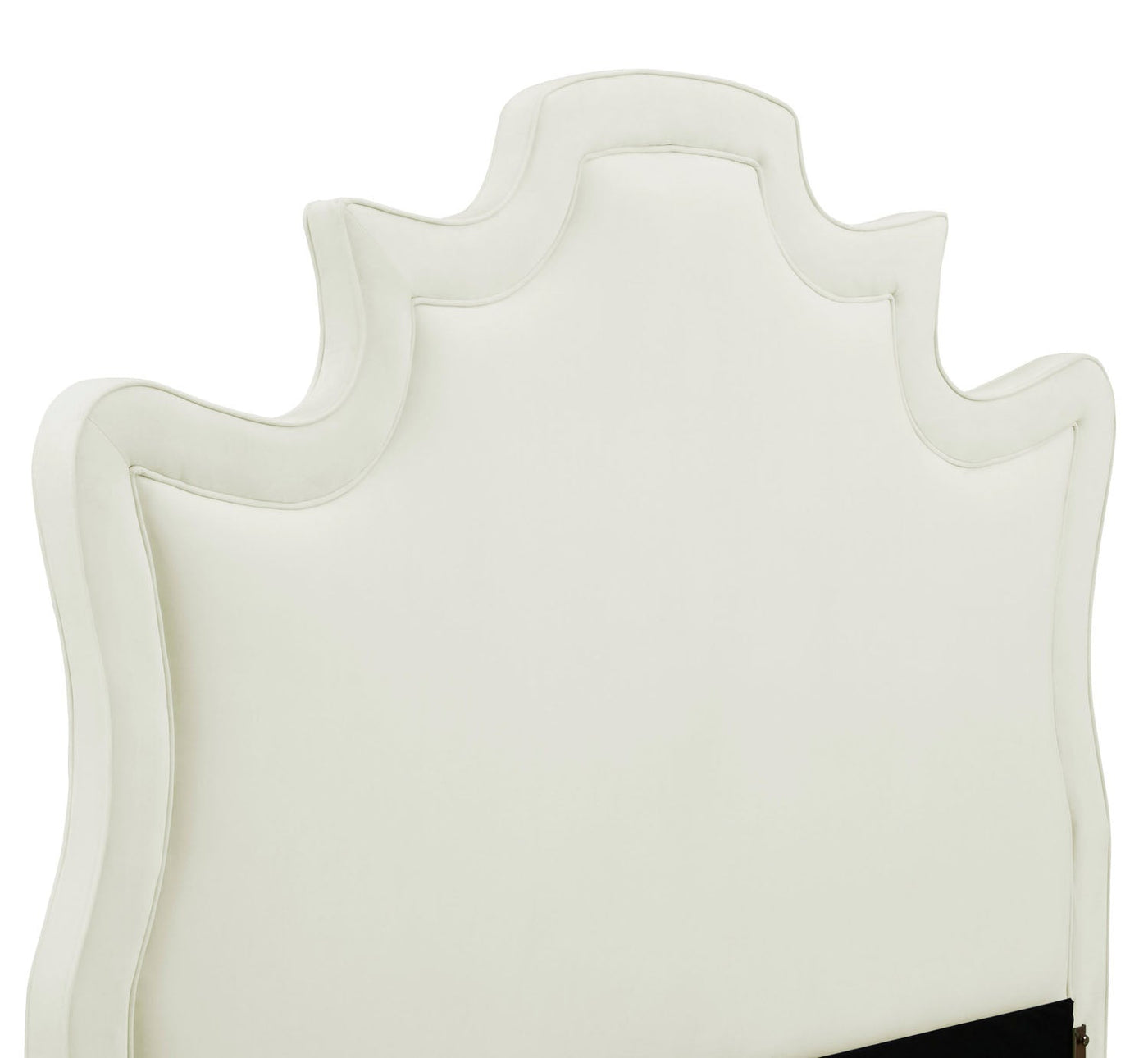 Sterre Platform Velvet Queen Bed - Cream