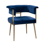 Aalwyn Velvet Dining Chair - Navy