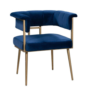 Aalwyn Velvet Dining Chair - Navy
