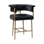 Aalwyn Velvet Counter Stool - Grey