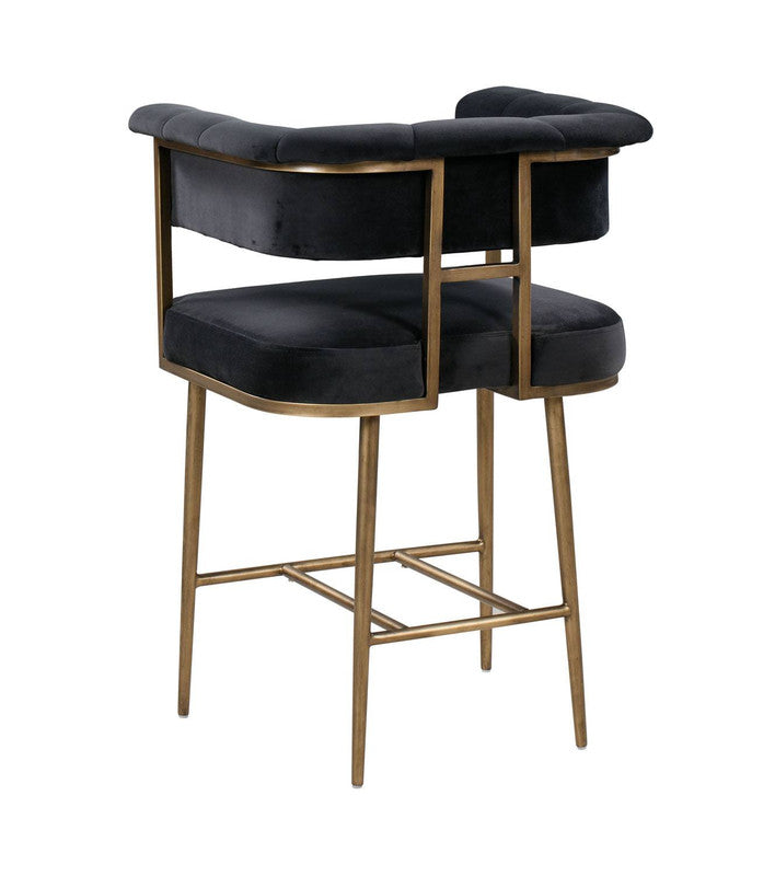 Aalwyn Velvet Counter Stool - Grey