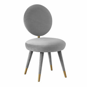 Marisbu Velvet Dining Chair - Light Grey