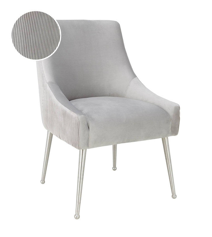 Aries Velvet Dining Chair - Grey
