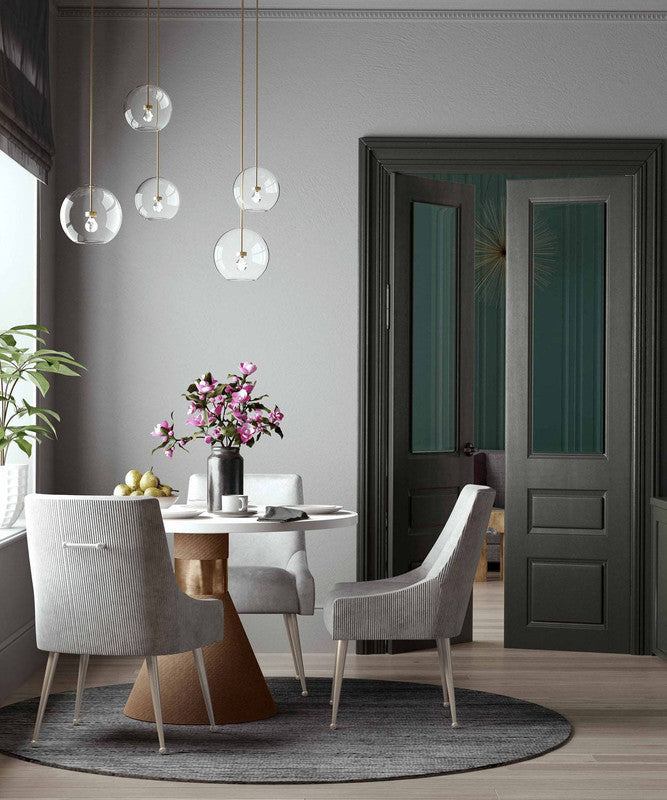 Aries Velvet Dining Chair - Grey