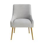 Aries Velvet Dining Chair - Light Grey