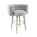 Arum Velvet Counter Stool - Grey
