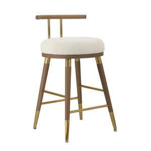 Foggia Velvet Counter Stool - Cream