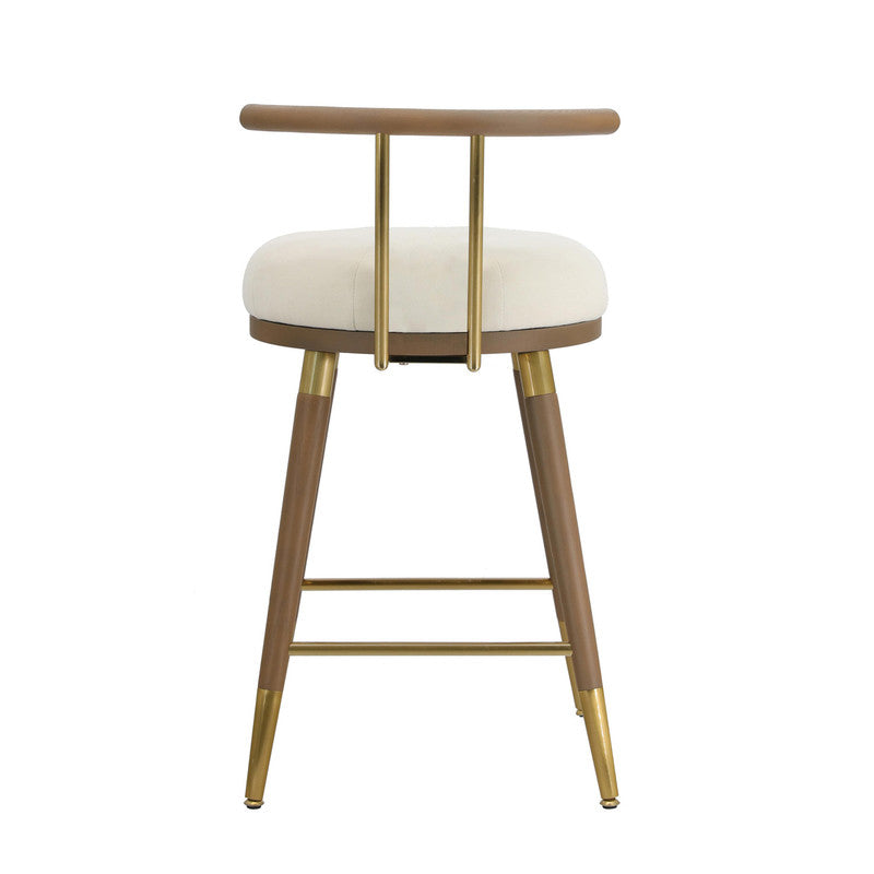 Foggia Velvet Counter Stool - Cream