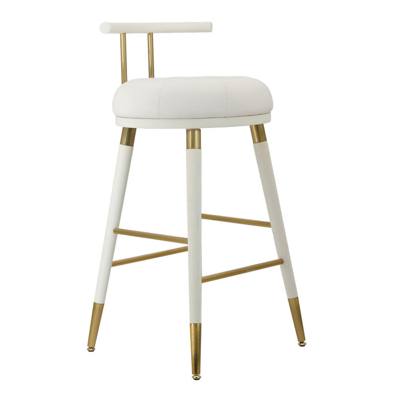 Foggia Vegan Leather Bar Stool - White