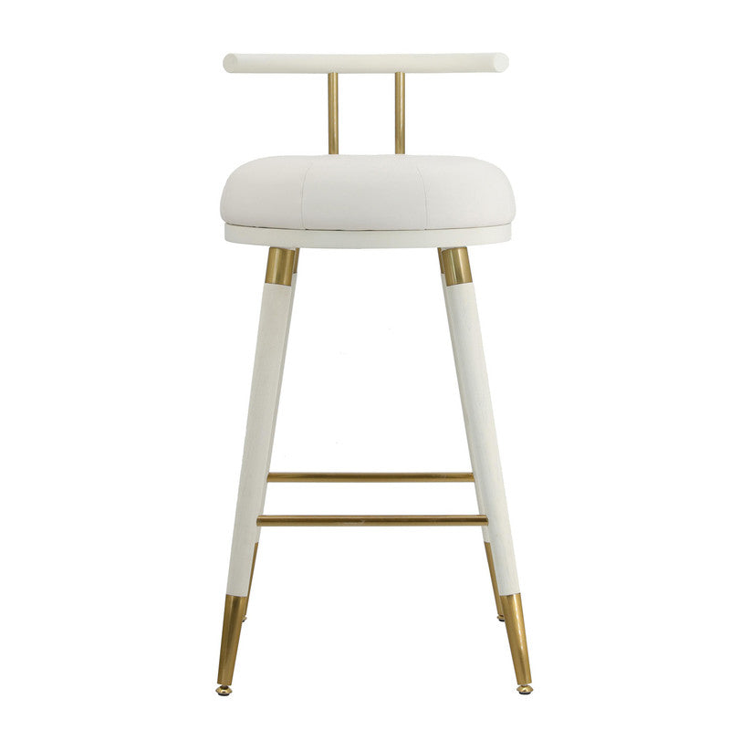 Foggia Vegan Leather Counter Stool - White