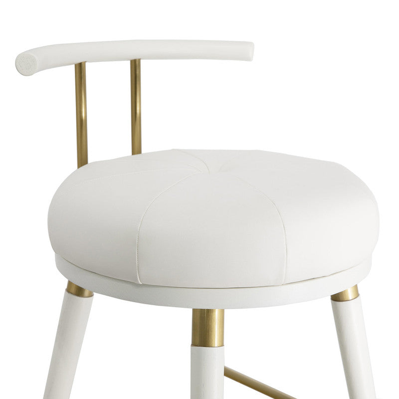 Foggia Vegan Leather Counter Stool - White