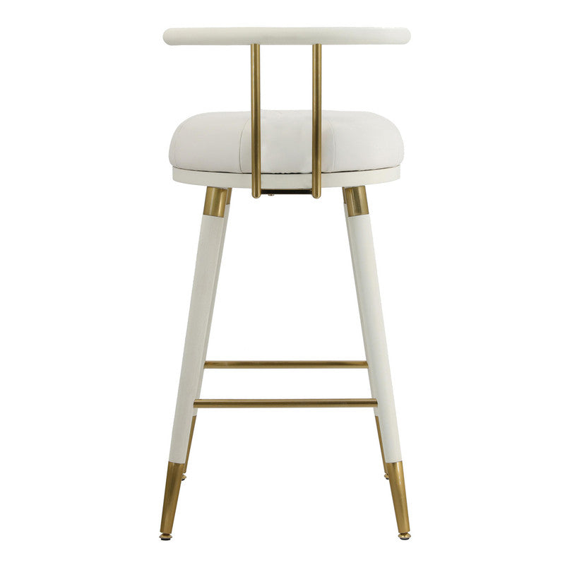 Foggia Vegan Leather Counter Stool - White