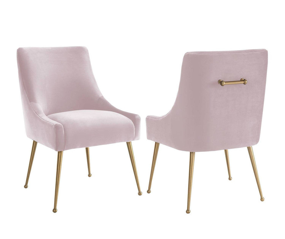 Aries Velvet Dining Chair - Blush