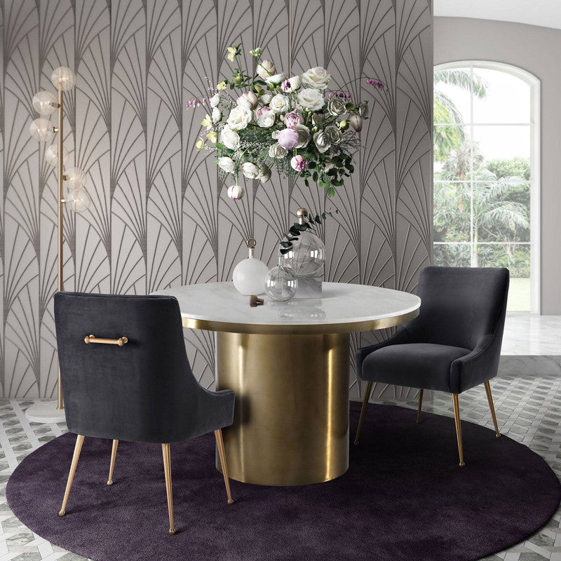 Killaro 47" Round Marble Dining Table
