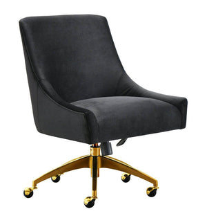 Aries Velvet Accent Chair - Black