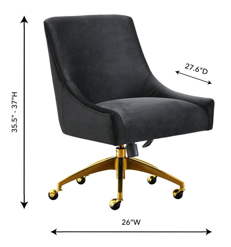Aries Velvet Accent Chair - Black