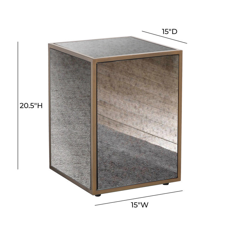 Baru End Table - Mirrored