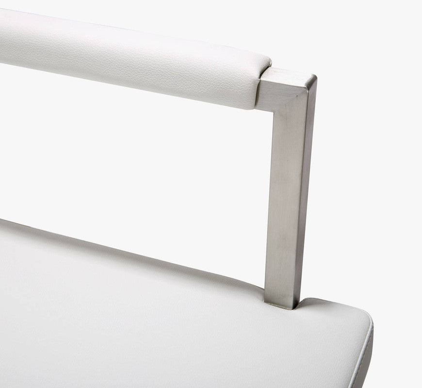 Annadale Vegan Leather Counter Stool - White