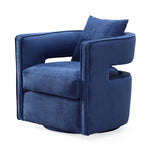 Esselen Velvet Swivel Accent Chair - Navy