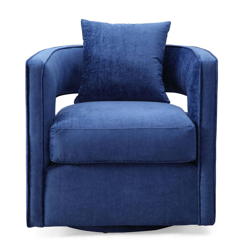 Esselen Velvet Swivel Accent Chair - Navy