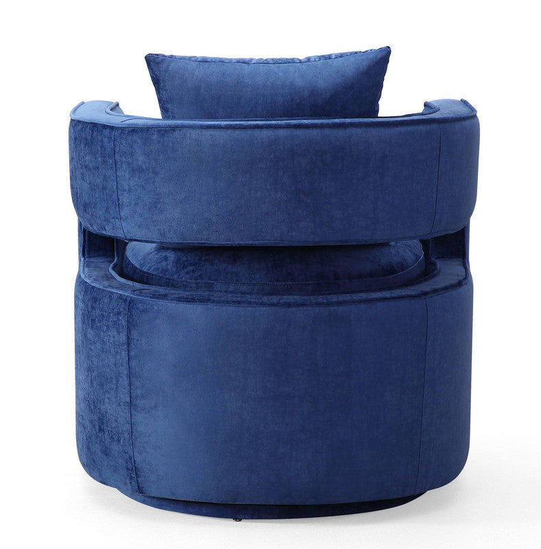 Esselen Velvet Swivel Accent Chair - Navy