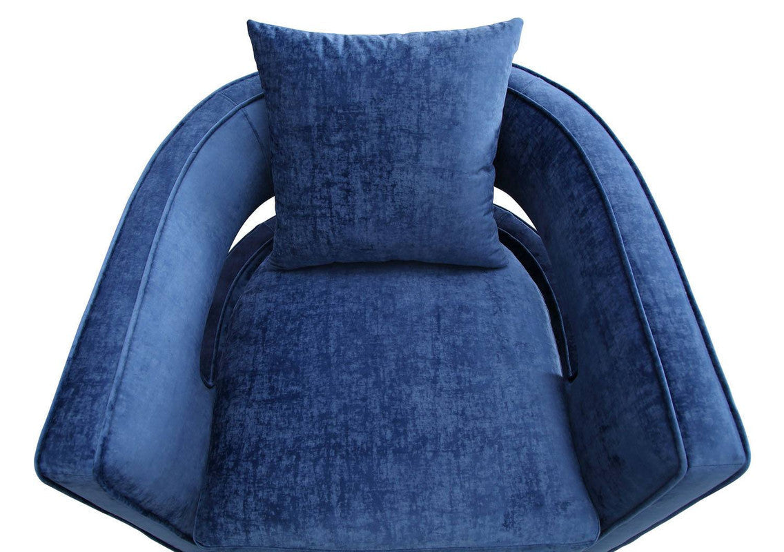 Esselen Velvet Swivel Accent Chair - Navy